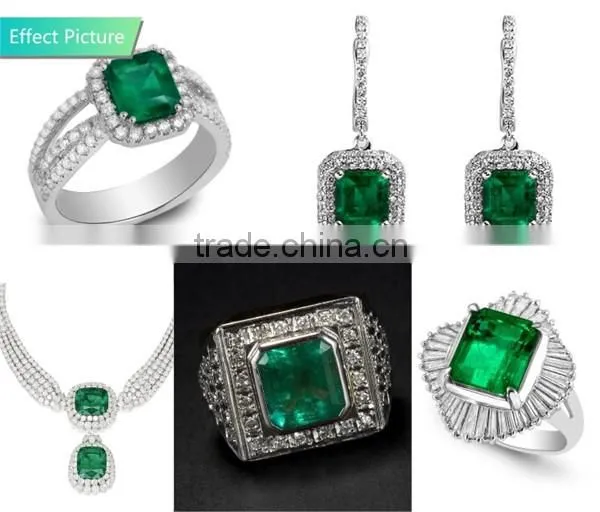 Wholesale blue emerald stone bulk gemstone /rough cut synthetic russian emerald price per carat