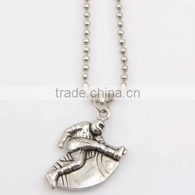 personalized soocer letter hand stamped charm necklace,fashion inspired sports necklace