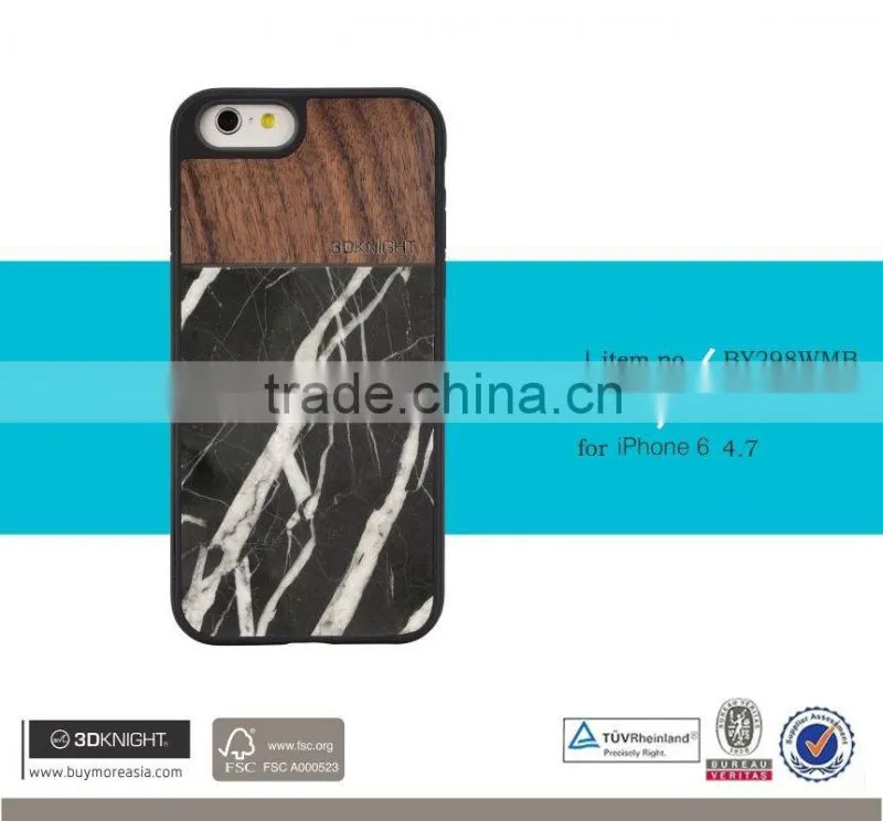 Newest Real Wood TPU Marble Mobile Phone Case For Apple Iphone 6 6s Plus