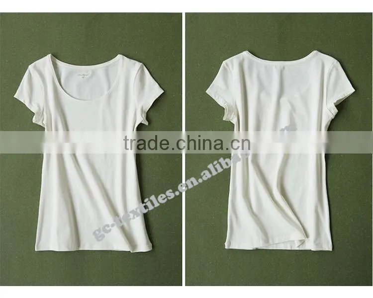 Women's Cotton/Spandex O-neck Short Sleeve White Underwear