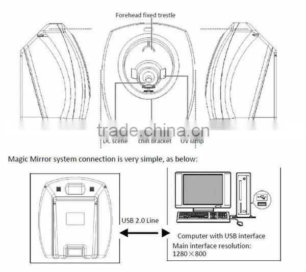 hot sell magic mirror facial skin analyzer / 3d face camera