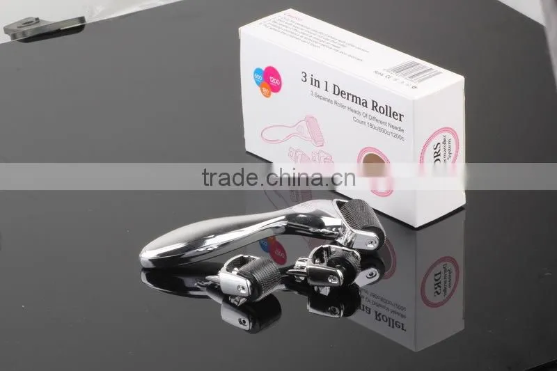 NL-DRS301S 3 in 1 derma roller mesoroller with 3 replaceable roller heads (CE)