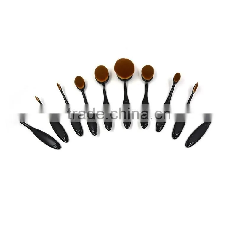 10x Foundation 2016 Brushes Toothbrush Shaped Cream Puff Black Oval Makeup Brush