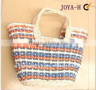 four color crochet women straw summer handbag