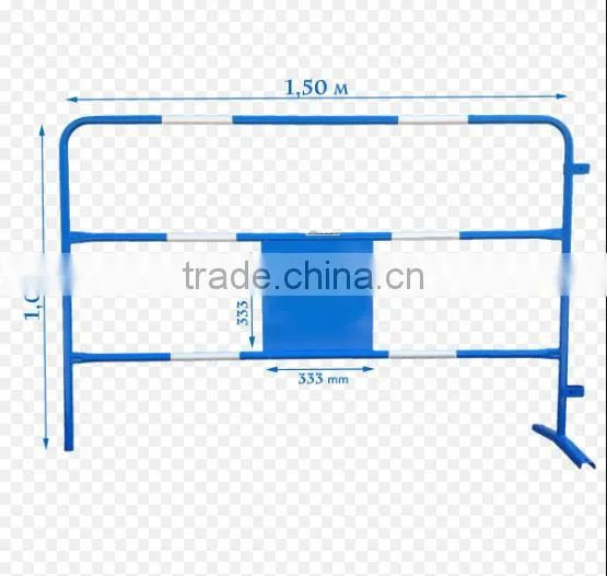 French power coated Steel road traffic barricade wholesale with reflection sticker