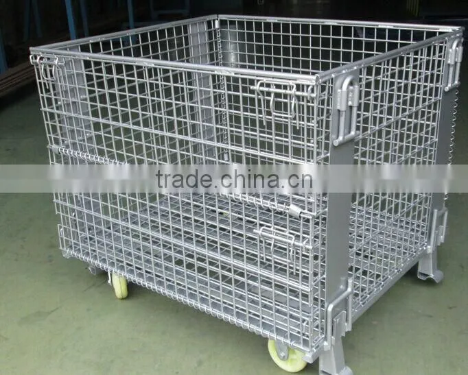 Stacking and Stacking and folding european wire mesh container