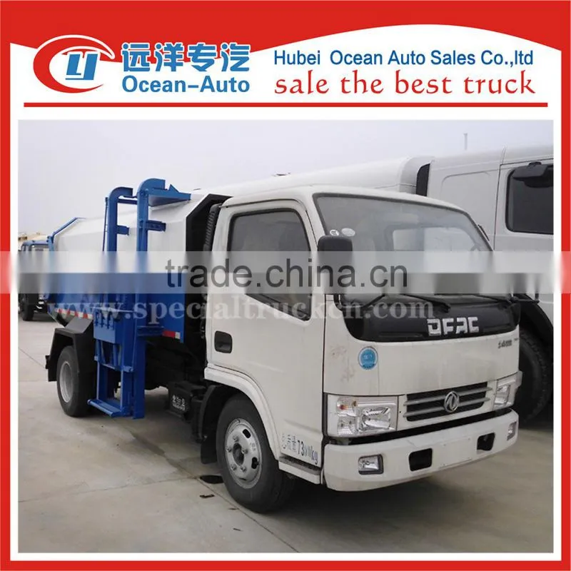 DFAC euro 4 standard 5 m3 self loading garbage truck for sales