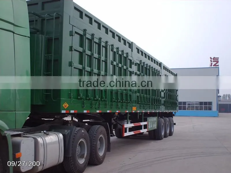 3 axle Strong box semi trailer , van semi trailer , grain transport truck trailer