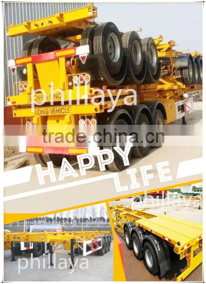 Heavy commercial vehicles 3 axles container transport skeleton semi trailer with twist lock