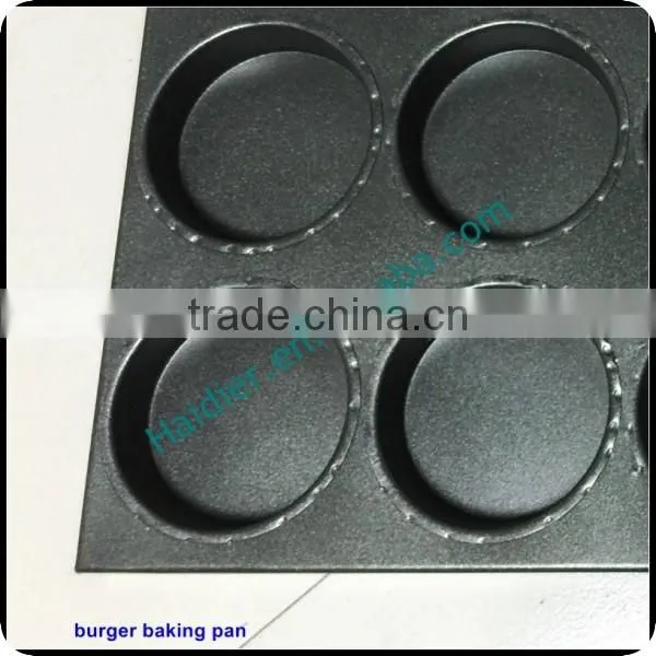 Teflon coated aluminum alloy 15 grooves hamburger round Bread Baking Pan /hamburger baking pan