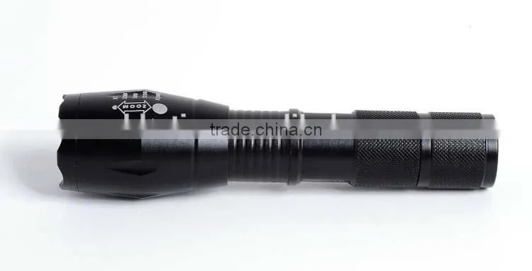 Aluminium alloy XML-T6 rechargeable zoom flashlight LED torch flashlight tactical flashlight