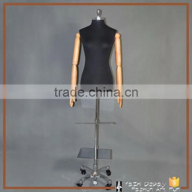 Full-body tailors dummy female mannequin with wooden arm for wedding dress display