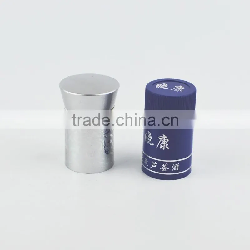 Shiny gold aluminum cap with synthestic cork wholesale cork stopper