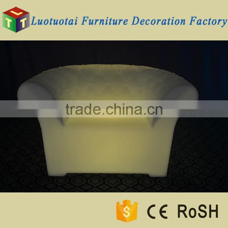 Plastic battery operated color changing LED light single sofa for home
