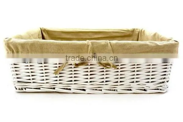 cheap wicker storage baskets White Lined storage baskets