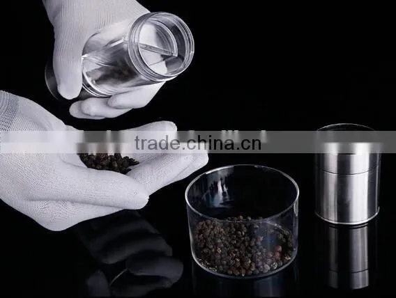 CY181 Multifunctional Manual Stainless Steel Pepper Mill With Two Storage Container peper grinder