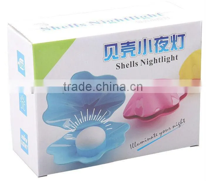 Supply creative fashion Colorful pearl shell USB charging Night light
