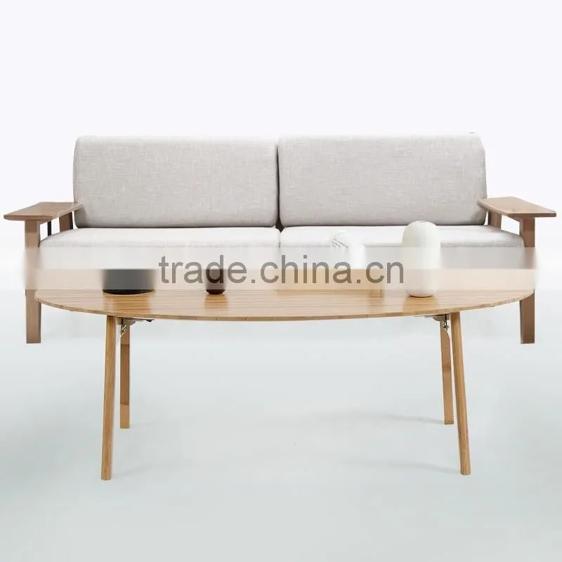 Eco-friendly bamboo morden no folding round coffee table for living room