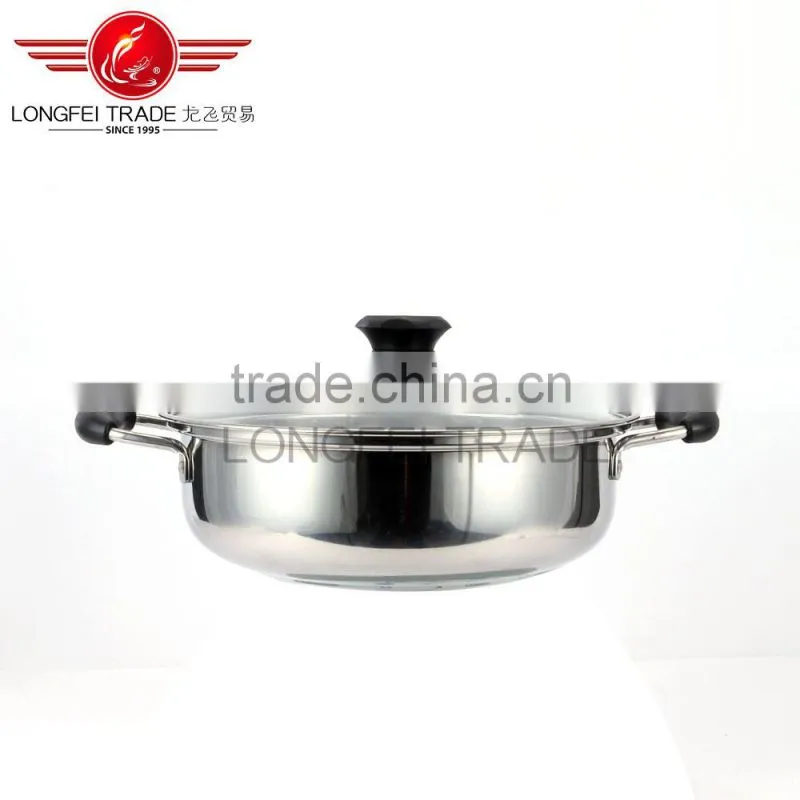 High quality 3pcs stainless steel pots set with glass cover