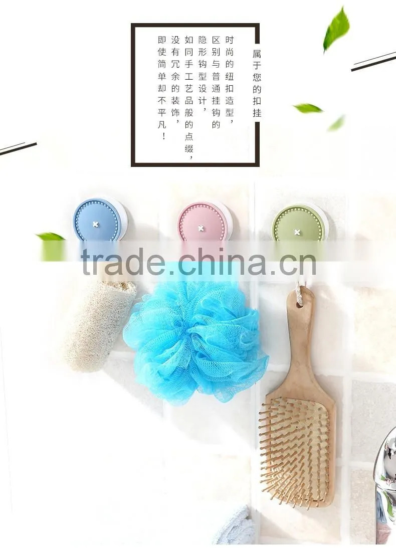 Round Plastic Button Sticky wall hook for houseware