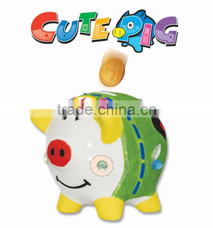 factory DIY Painting Ceramic Pig Coin Bank