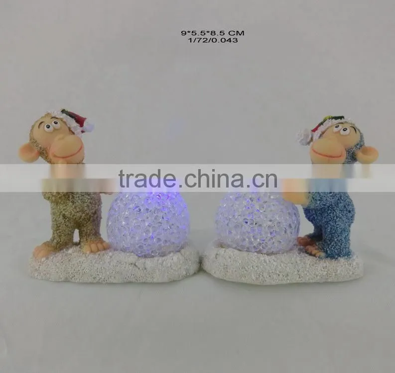 Resin christmas monkey sculpture for 2016