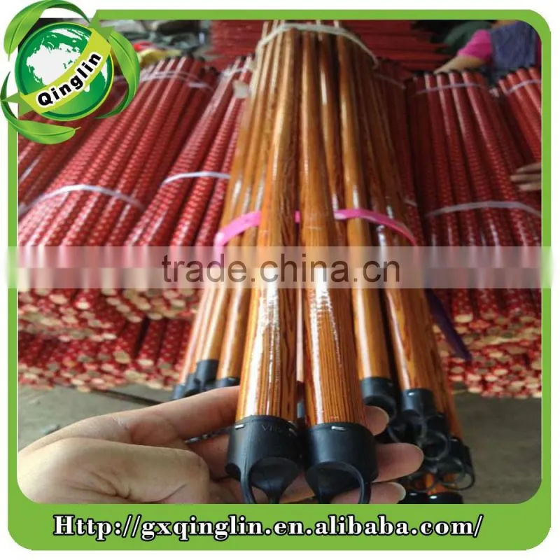 Hot sale natural broom handles wholesale/pvc coated wooden broom handle/pvc mop stick