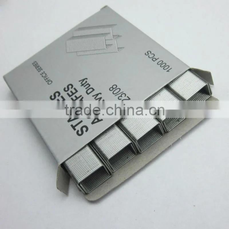Office silver color galvanized heavy duty 23 8 staples