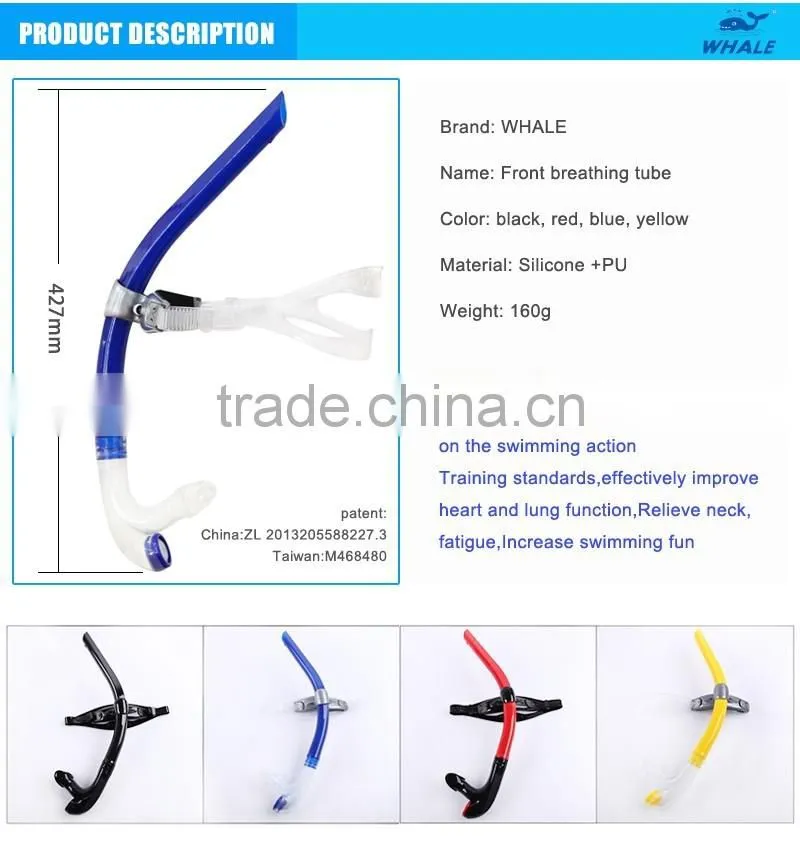 Adult Swimmer's Snorkel with Comfortable Silicone Mouthpiece