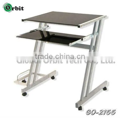 Glass computer desk