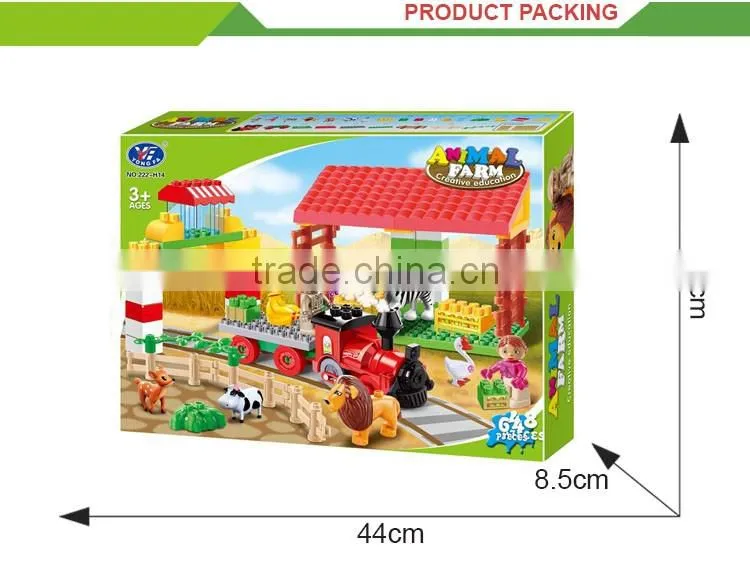 Hot sale educational diy toy kids building block toy farm set