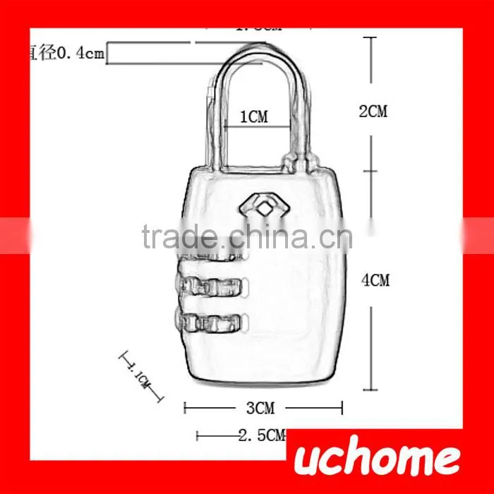 UCHOME Christmas Gift Colorful Custom Travel Secure Code TSA Lock, Luggage 3 Digital Combination TSA Code Lock Padlock