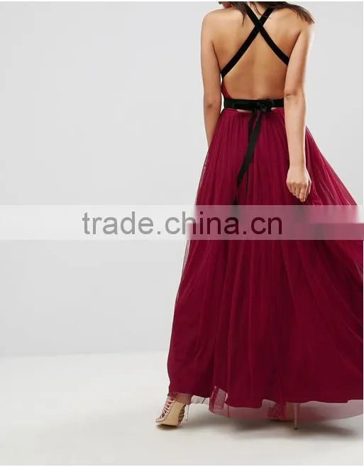 guangzhou latest cheap clothing Cross Back Maxi Dress Sexy Good Night Photos
