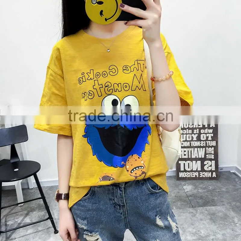 Women summer fashion customized letter print t shirt casual short sleeve t shirt