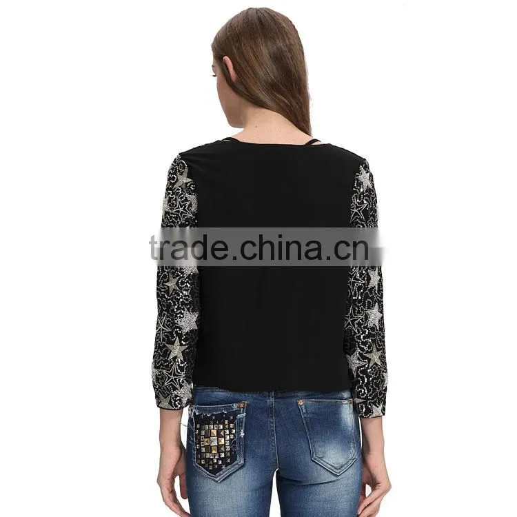 Latest embroidered bomber fashion jacket model for women