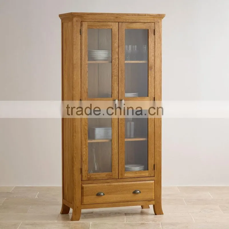 rustic oak wood TV Unit with 2 Doors with good design and 100% solid oak wood furniture