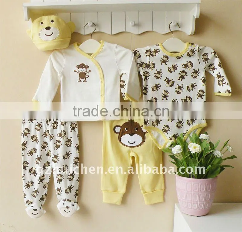 2011 autumn mom and bab baby clothing sets 100% cotton embroider new born suits