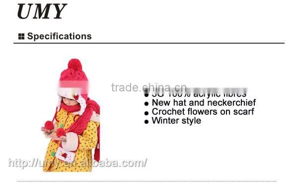 Hat Set With Scarf Teenagers Mini Knitted Crochet Hat