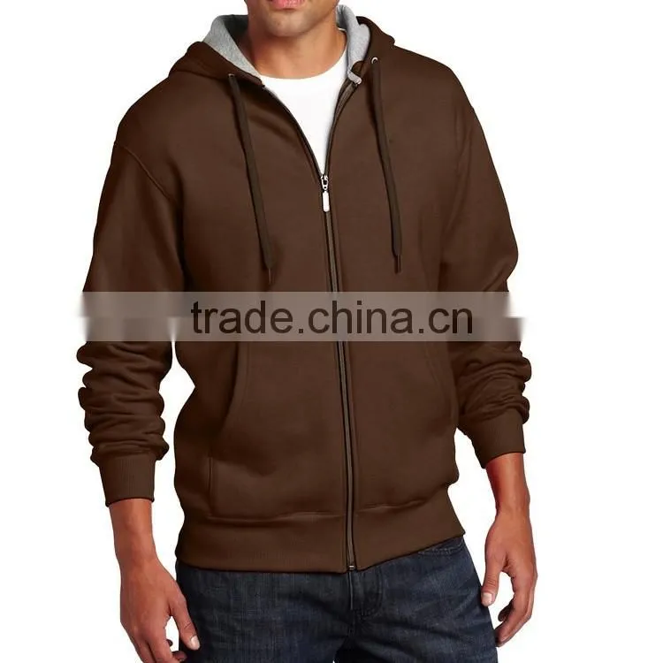 Men's Clothing Wholesale Custom Design Men Blank Fleece Zip Up Gym Hoodie