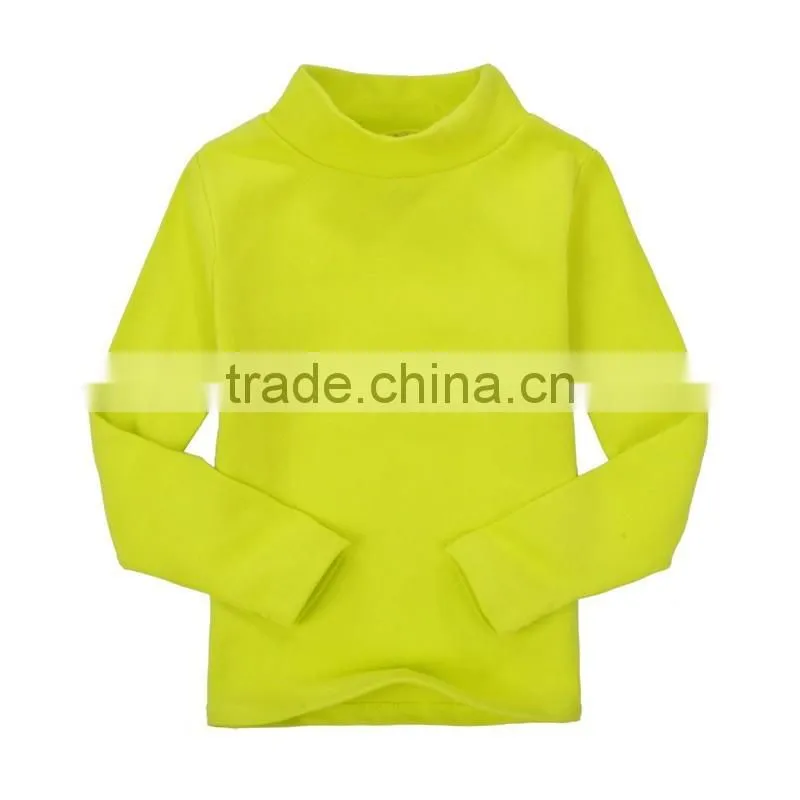 custom spring/autumn/winter fashion baby cotton spandex lycra infant garment long sleeve high collar baby t-shirt