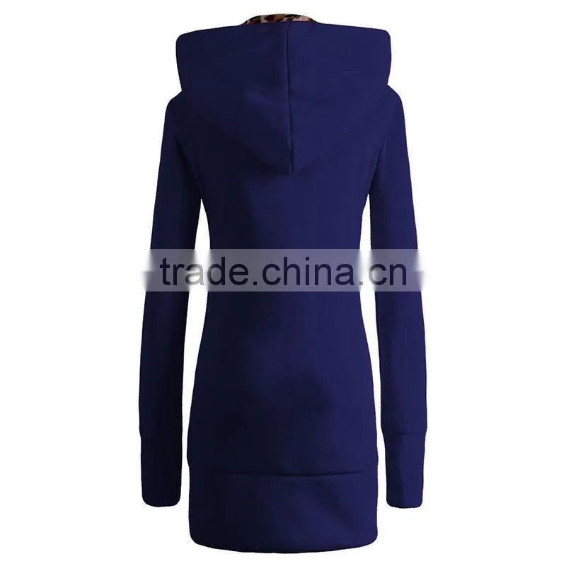 hot sale custom made latest womens brushed long warm thick winter fleece hoodies