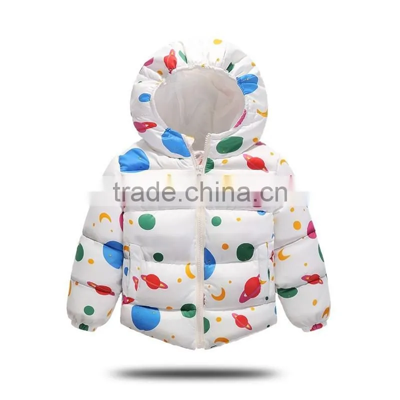 manufacture customize girls kids designer winter nice printing cotton padded jackets