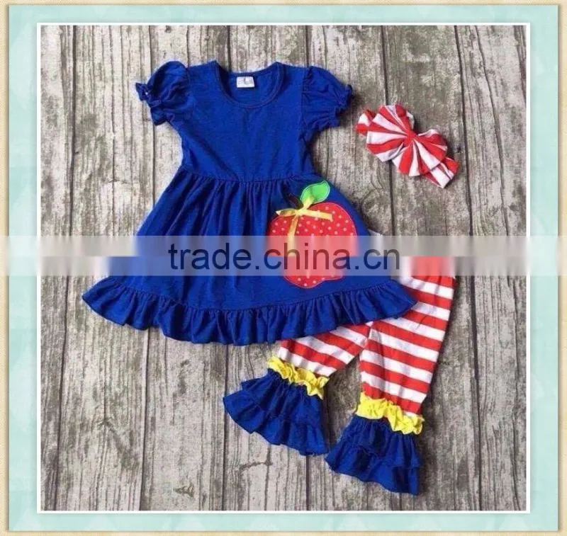 2017factory wholesale hot sale girl's back to school summer clothing