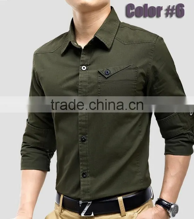 Mens designer summer shirt Fashion Army Shirts high quality Military Casual shirts