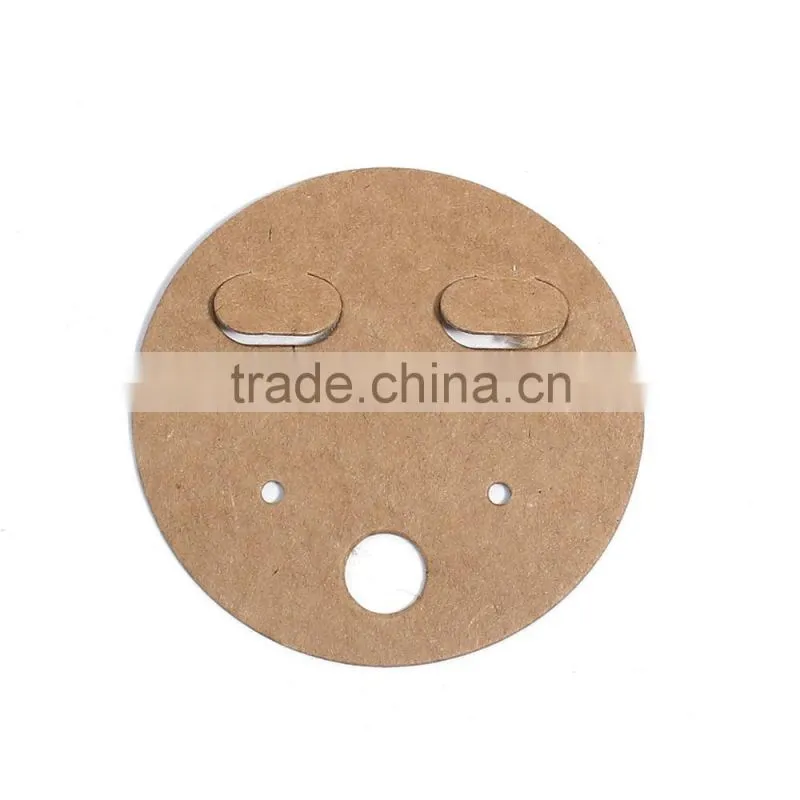 Paper Jewelry Display Card Round Brown 5cm(2") Dia., 1 Piece