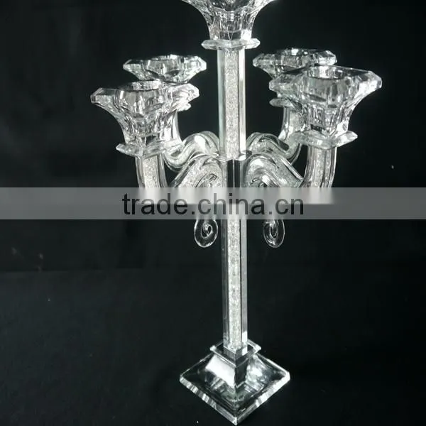 Handmade Modern 5 Head Crystal Candle Holders For Christams Holidays Home Decorative