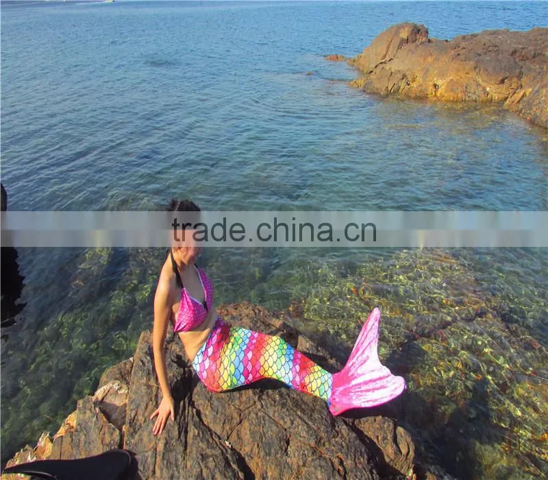 Ultra Shinny fabric swimmable monofin mermaid tail for swimming