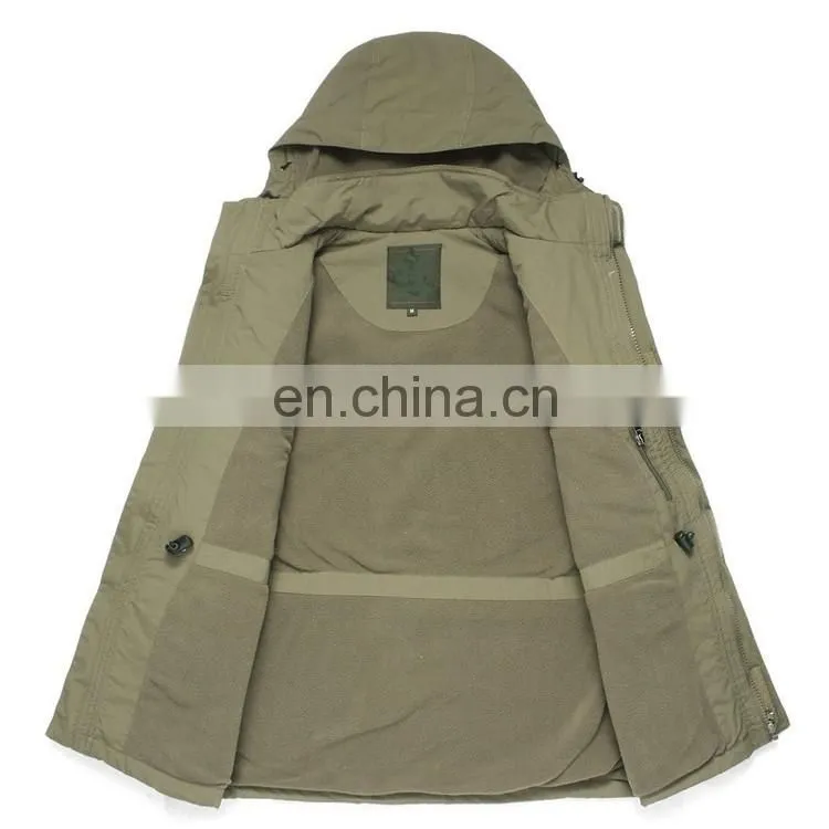 Warmable outdoor wear detachable sleeve camping hiking windbreak jacket