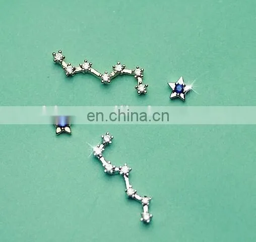 Asymmetric stud earrings darling small dipper star for your lobes