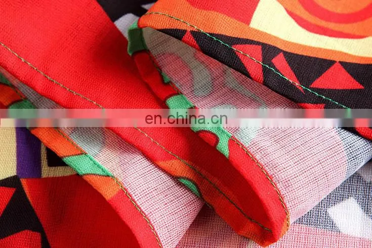 Ladies high quality linen v neck dress designs wide strap dress